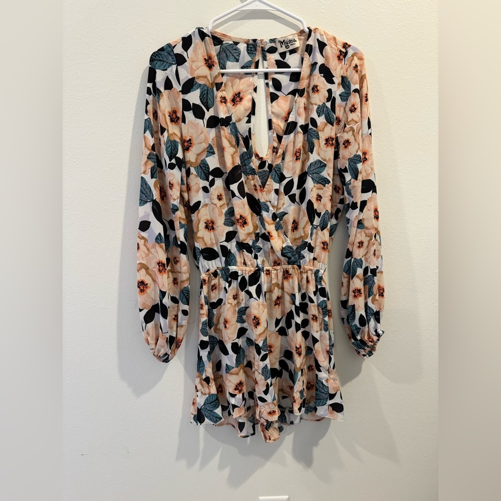 Show Me Your MuMu luxe rocky romper in floral print | EUC